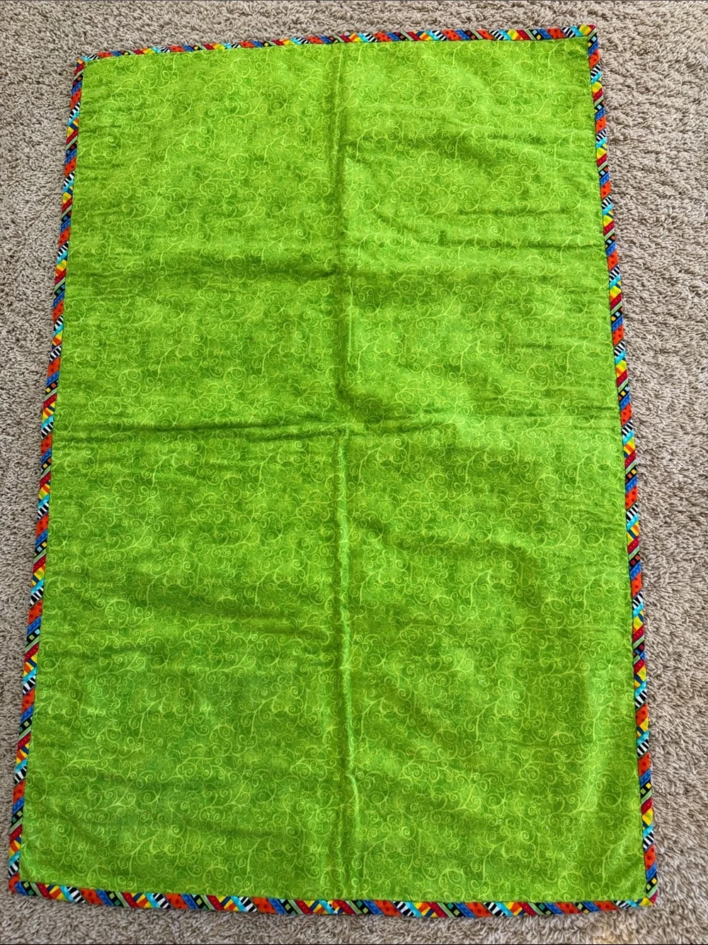Handmade Colorful Baby Blanket Quilt, Quilted & Tied, Jungle Safari Animals
